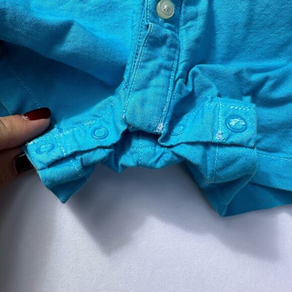 Ralph Lauren White/Blue Ombre Button Down Romper, EUC, Sz 3mo (AA2) - Picture 3 of 5